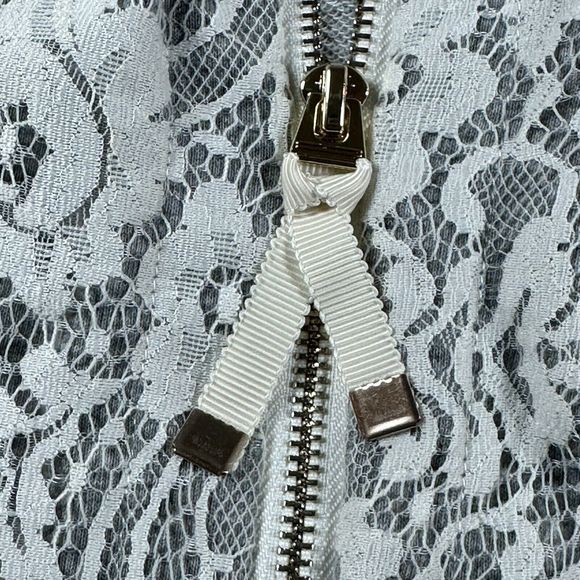 SOFT SURROUNDINGS Jacket Woman’s Small White Gray Lace Zip Up Ygritte - Picture 7 of 14